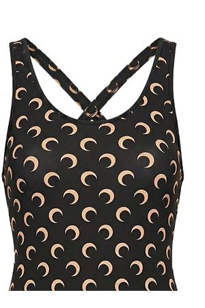 Costume da bagno nero con stampa MARINE SERRE | WSW019ACJER0003IT99